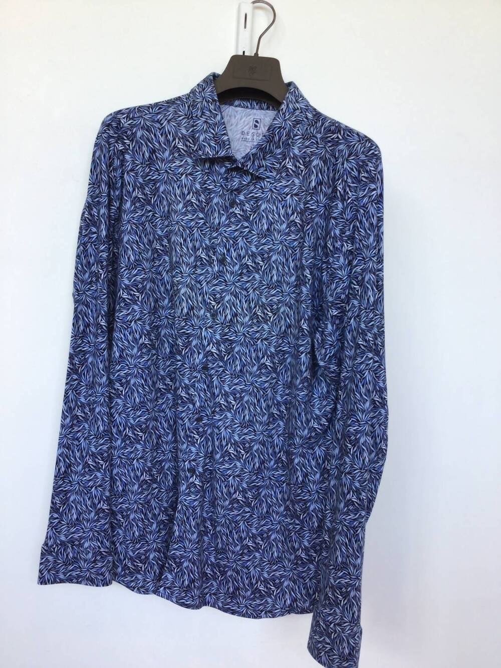 NEW DESOTO men's button down shirt - plus in blue